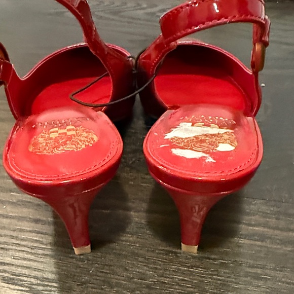 Vince Camuto Kemrie Red Patent Leather Slingback Kitten Heels - Picture 6 of 6